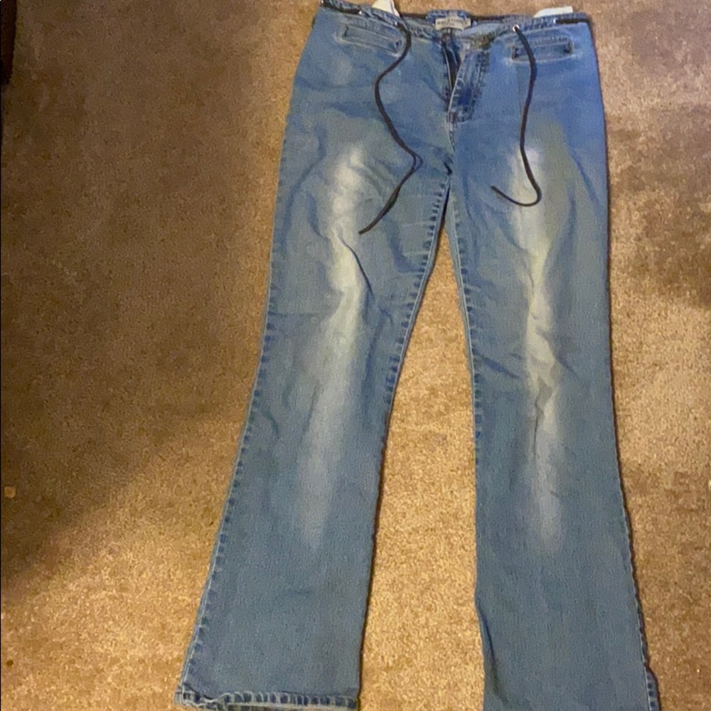 Max Studio blue jeans Sz 10 some wear on cuffs